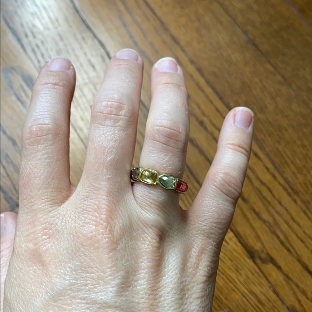 Faux Multi Stone Eternity Band